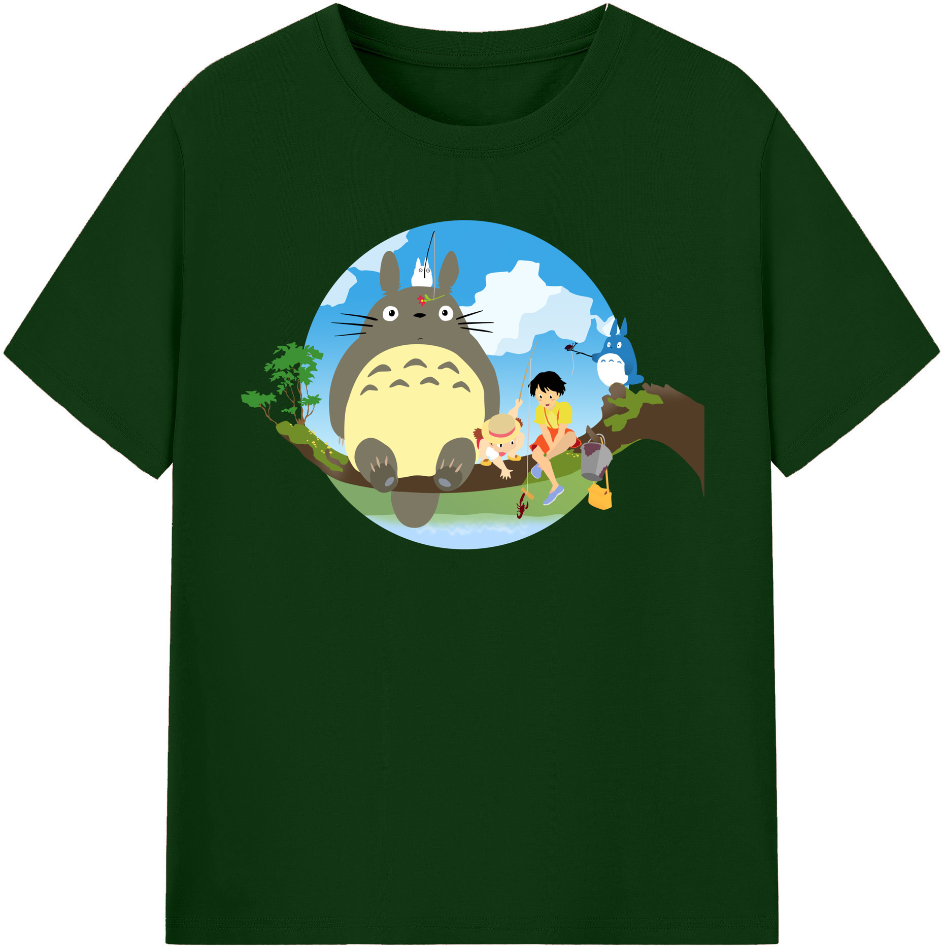 （画像用） となりのトトロ 草壁メイ 草壁サツキ My Neighbor Totoro Satsuki Kusakabe Mei Kusakabe 綿100％半袖Tシャツ（フロントプリント）